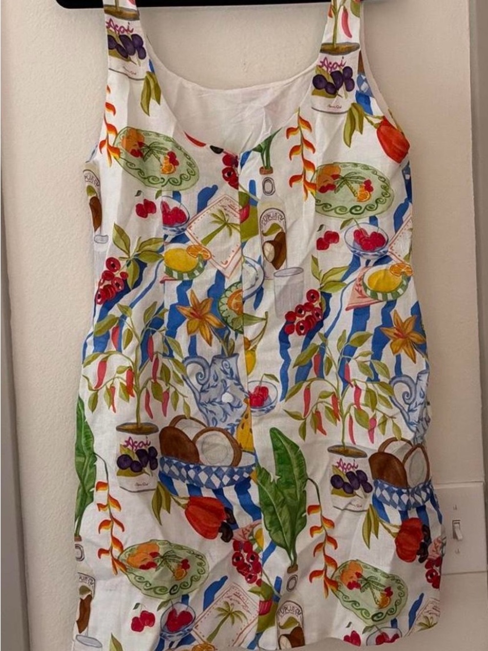 FARM Rio White Multi-Color Fruit & Floral Print Sundress - Picture 3 of 5